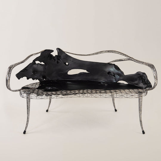 TeakBlack Contour Bench