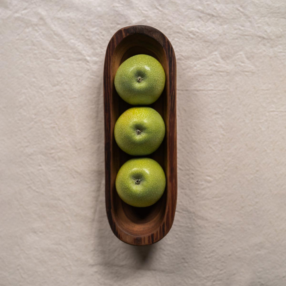 Teakholz Long Bread Bowl "Rustic Elegance" ca.36cm